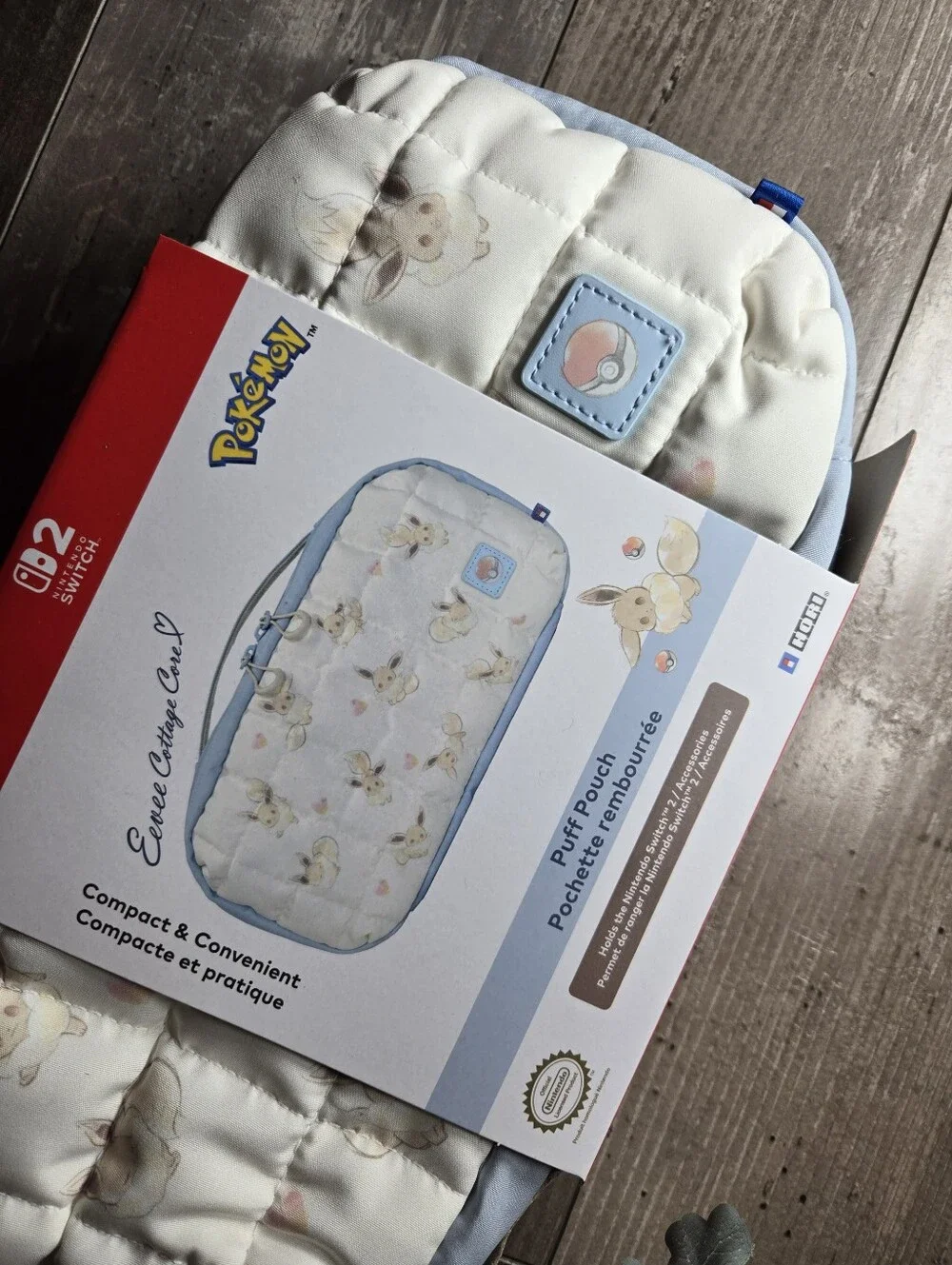 NWT Pokemon Nintendo Switch Carrying Case – Eevee Cottage Core – Puff Pouch